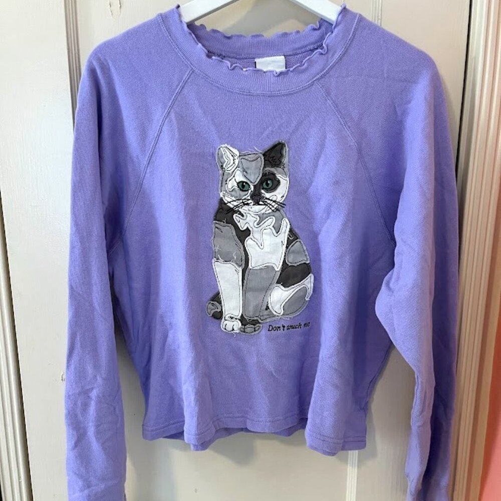 Teddy Fresh Cropped Hem Don't Touch Me Sweater
